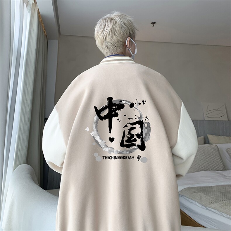 摇粒绒棒球服男大码开衫卫衣男夹克 BF86134-P65图片