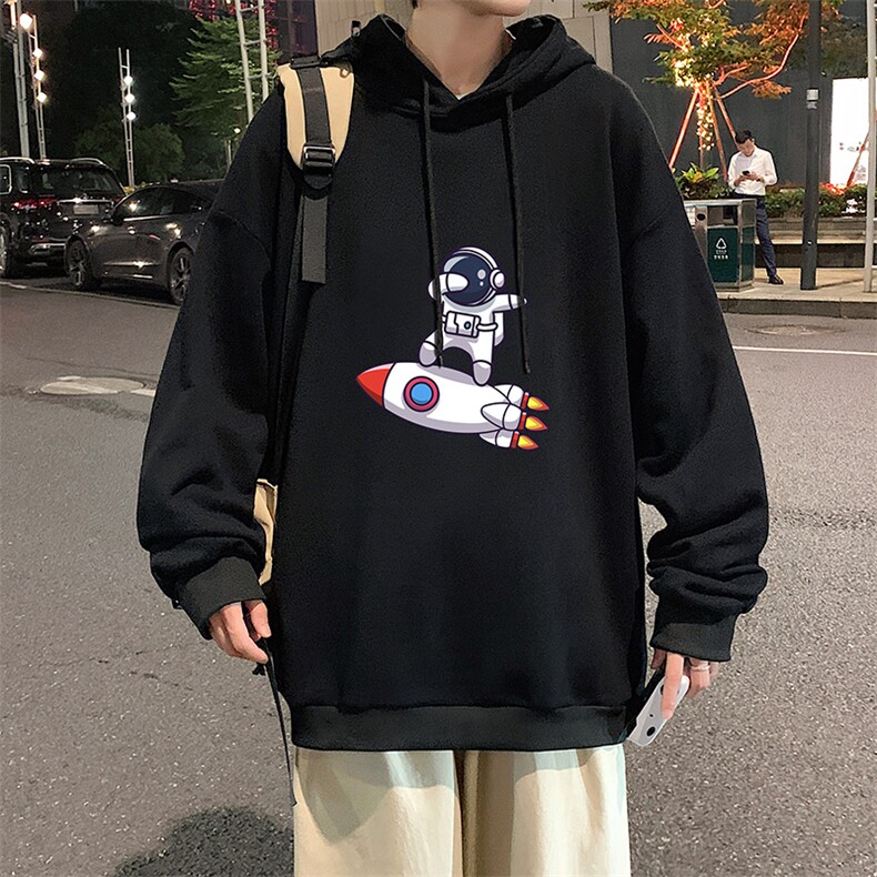 WY2158-P35加绒款-P40纯棉连帽卫衣男大码运动帽衫宽松薄外套男,男装卫衣,电商A040