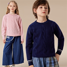 春秋冬儿童舒适时尚百搭14岁以上，童装儿童羊绒衫，六一童装