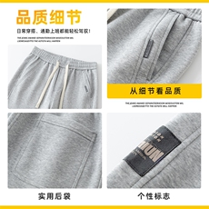 针织休闲裤男秋冬卫裤潮牌宽松直筒美式垂感运动长裤子Z2573-P45，男装休闲裤，星座509