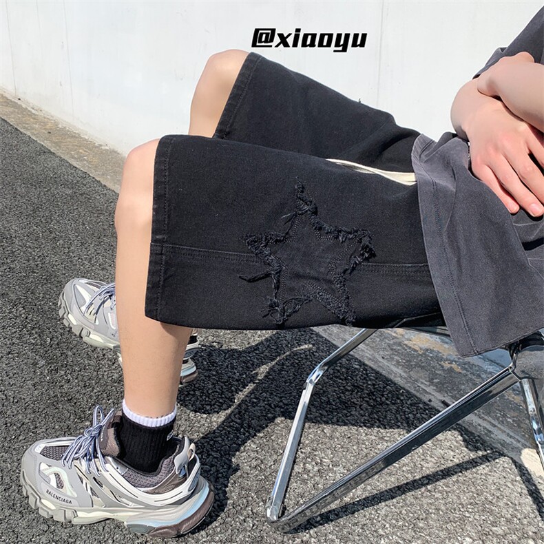 XZ616夏季新款水洗做旧牛仔直筒五分裤短裤TY821P45控58,男装牛仔裤,星座512A（原616）