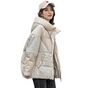 2020冬季新款气质高领连帽短款羽绒服连帽舒适羽绒外套图片