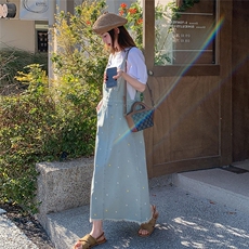 韩系减龄背带裙套装女2025春夏季新款少女感洋气上衣吊带裙两件套，女装套装/套裙，慧尚依恋