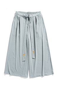 白底平铺 夏季风宋制汉服绣花古风冰丝阔腿裙裤男女 K332/P85图片