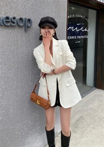 【现货】 春装新款 韩版休闲纯色西装图片