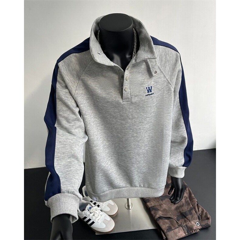 W9041-P43自家图春季新款日系复古立领休闲卫衣情侣宽松套头,男装卫衣,星座1608-2