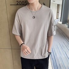 潮牌黑色重磅圆领卫衣男春秋纯棉正肩长袖t恤cleanfit内搭打底衫，男装T恤，电商A102