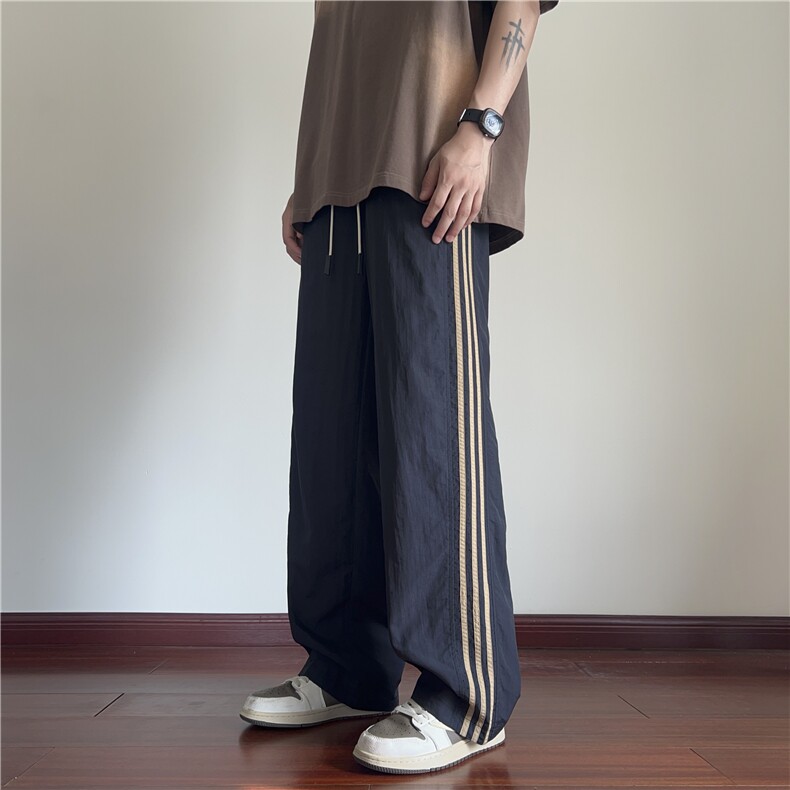 INS夏季新款冰丝透气速干条纹宽松休闲裤B315-K24153-特p35控68,男装休闲裤,电商B315