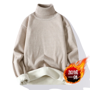 2023-403-1-M669-P26跑量新款一体绒高领毛衣男士针织衫加绒时尚图片