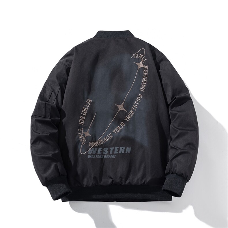 现货三色秋冬季潮牌夹克棉衣棒球服欧美街头飞行员外套情侣装,男装棉衣,电商A105