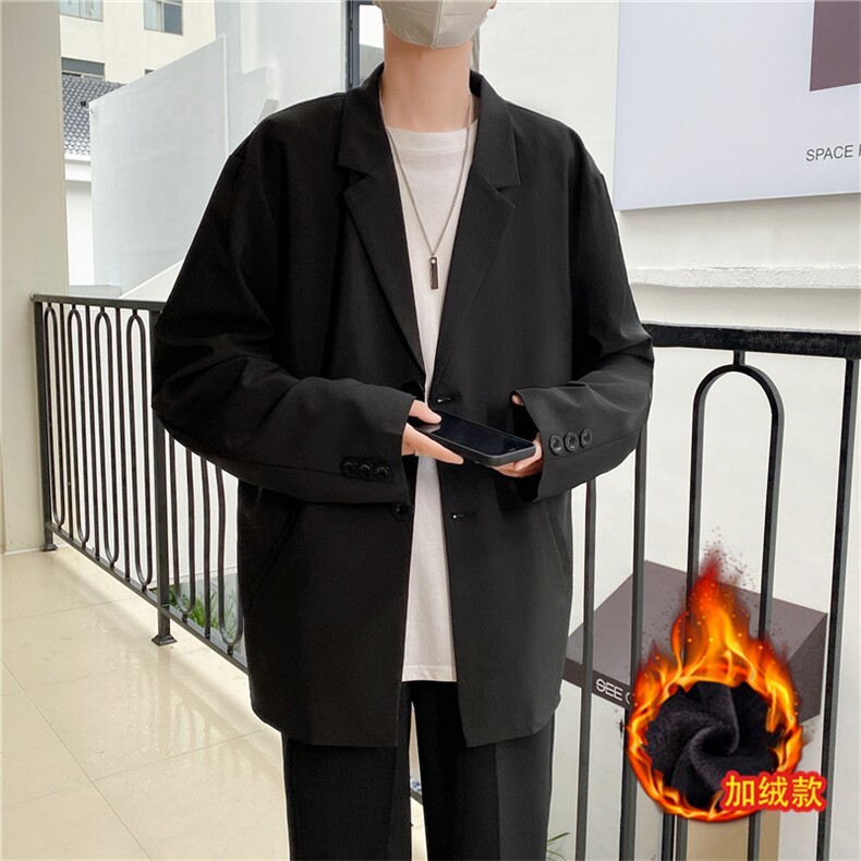 秋冬加绒加厚休闲西服男韩版痞帅气小西装上衣港风潮牌单西外套潮,男装西服,星座505-2（原电商A260-1)