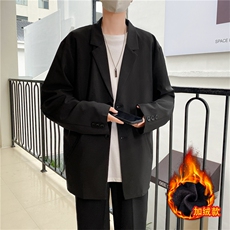 秋冬加绒加厚休闲西服男韩版痞帅气小西装上衣港风潮牌单西外套潮，男装西服，星座505-2（原电商A260-1)