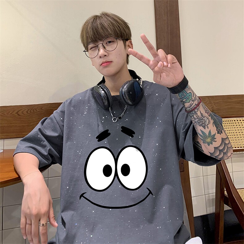 量大优供抖音视频支持得物配合二开美式满天星亮片短袖T恤MTX195,男装T恤,电商A486