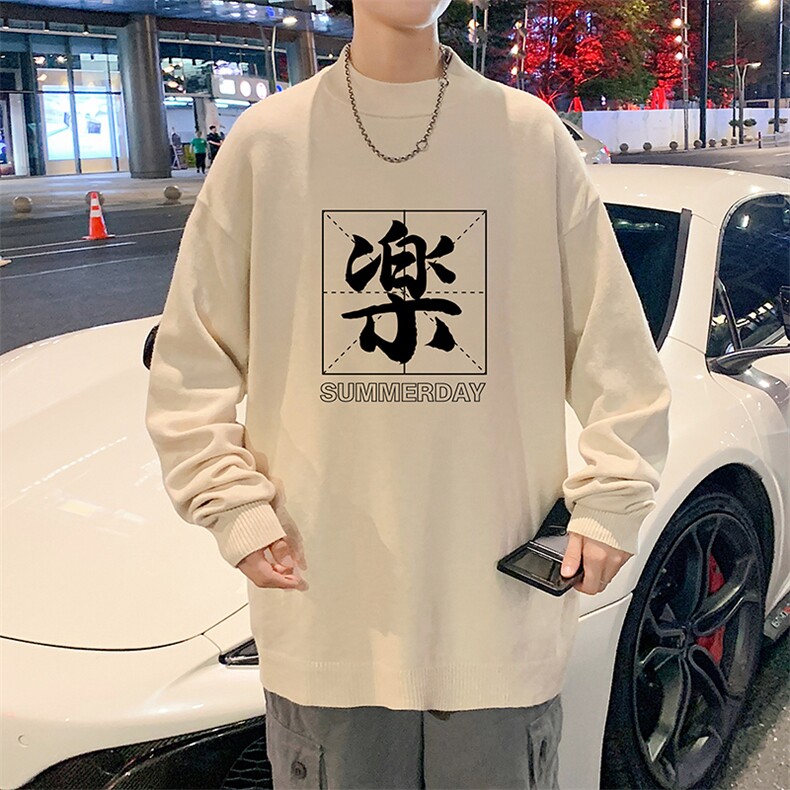 M18197-P45 加绒款-P65半高领毛衣男士大码针织衫男毛线衣男图片