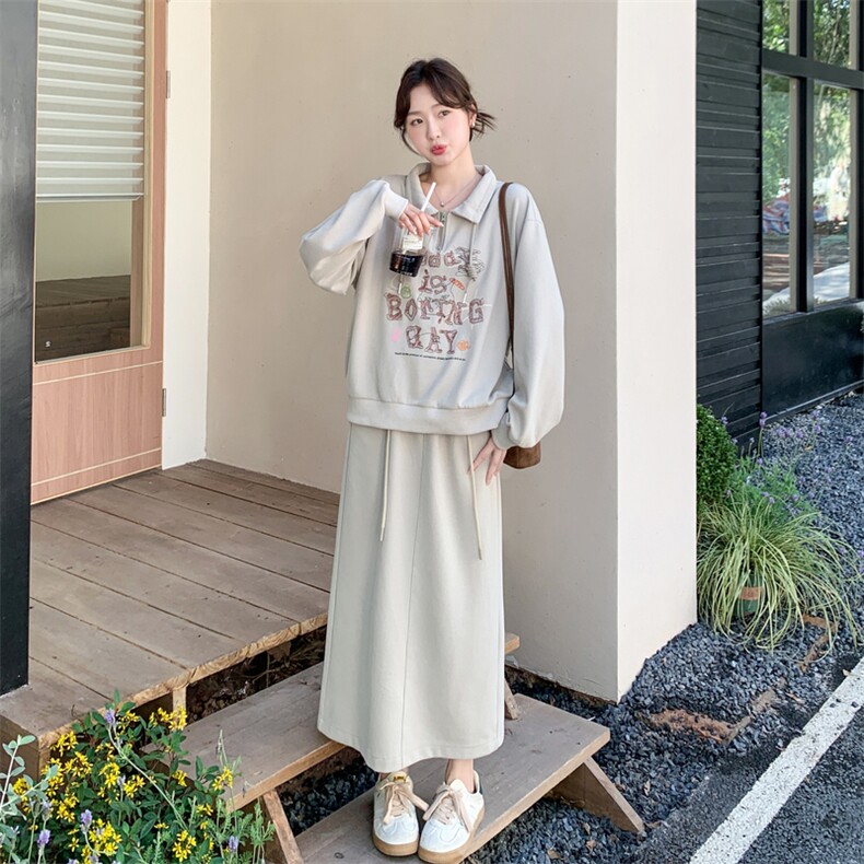 有货卡其印花卫衣套装2C198-6822-P175K278,女装套装/套裙,2C198