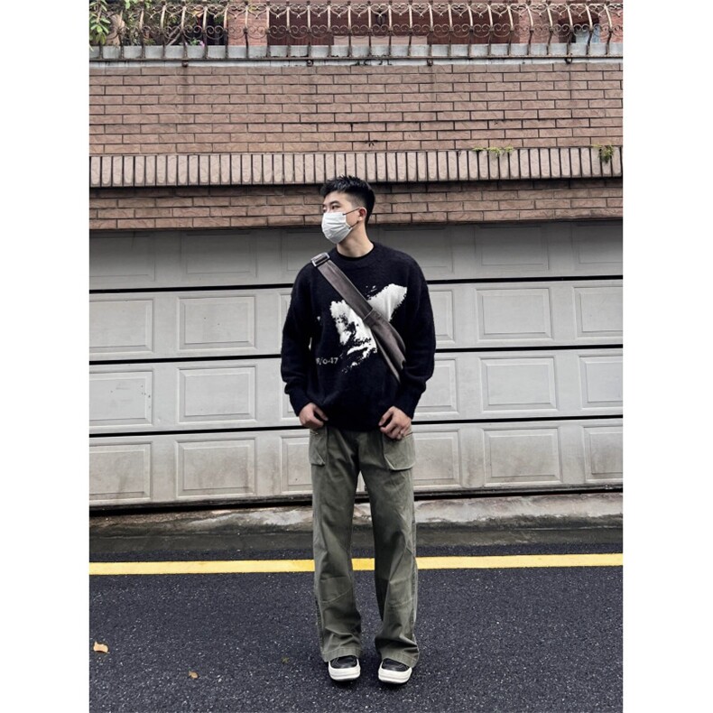 foool美式高街复古拉链口袋设计工装裤男女直筒Cleanfit休闲裤,男装牛仔裤,四季星座505