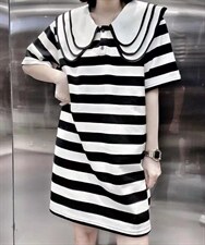 针织娃娃领连衣裙，女装连衣裙，时代公主