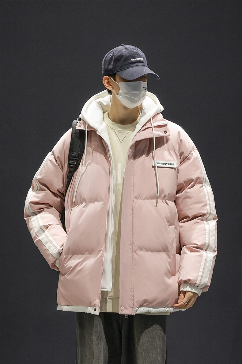 棉衣男冬新款男士青年保暖棉服情侣款假两件加厚连帽外套M082-P65,男装棉衣,星座1403A