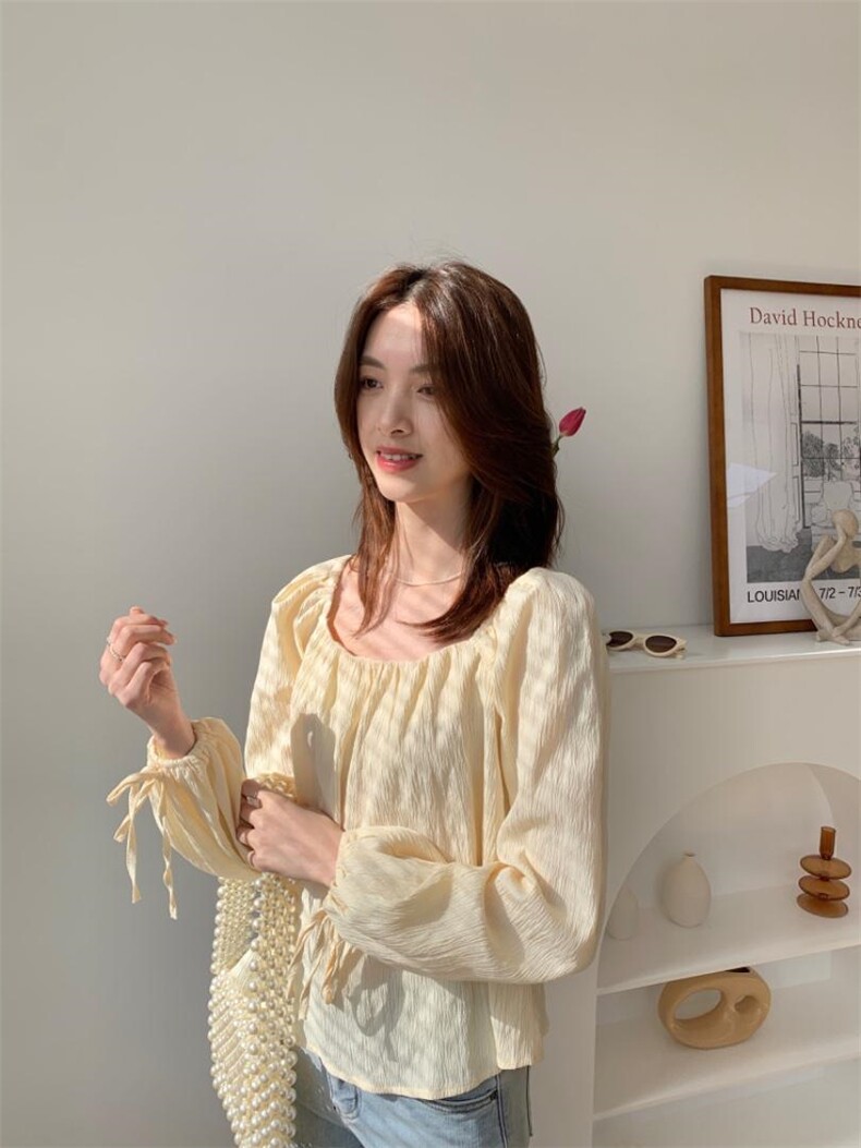 TWTIUWOO-21春季法式方领小衫，女装，她物