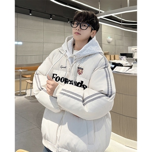 美式复古高街条纹袖棉衣立领棉袄冬季面包服外套M0993-P110图片