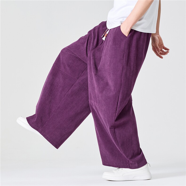 春装新款 大码日系风复古灯芯绒直筒阔腿裤潮中性风 K295/P65图片