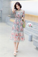 240斤大码女装夏季碎花雪纺连衣裙260特肥超胖300胖mm显瘦裙子220，女装连衣裙，妙形