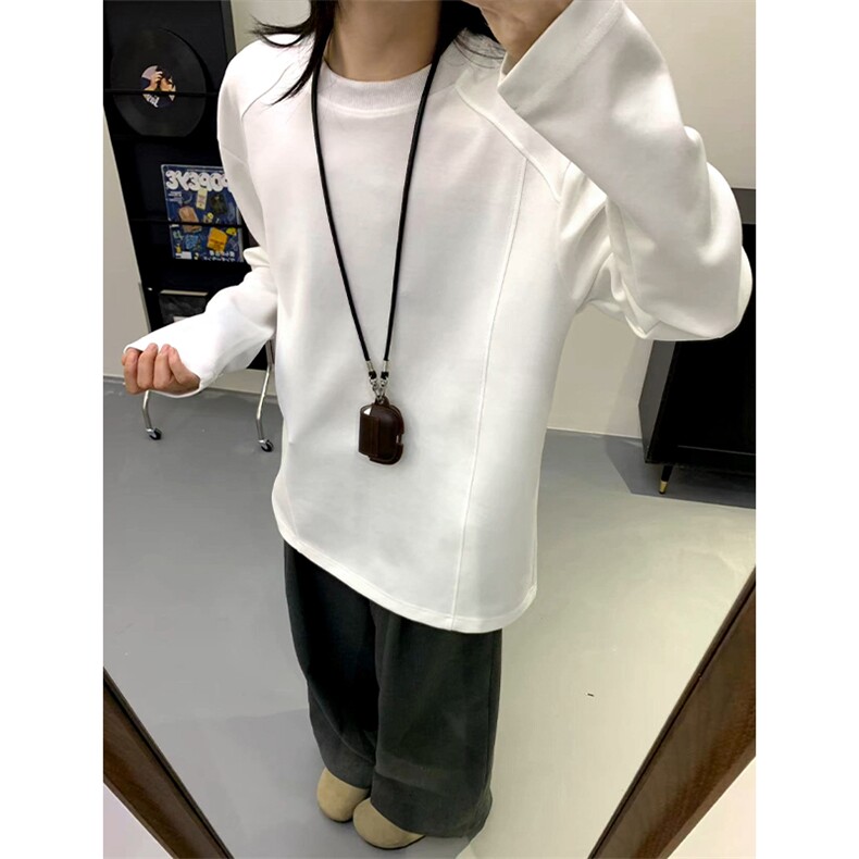 已下单10W件秋季华棉270g圆领长袖T恤男结构简约打底衫T6000特P18图片