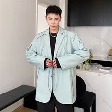 新款休闲长袖单排扣小西服个性裁剪设计感西装外套A345-192-P125，男装西服套装，电商A345