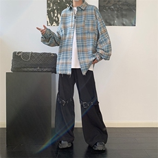 男士2023年秋季新款长袖衬衣青年衬衫休闲CS01379-P53，男装衬衫，星座308B-1