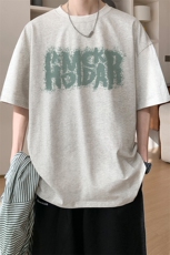 图案已注册夏季港风复古休闲短袖T恤男潮宽松半袖打底衫D026/P25，男装T恤，电商B209