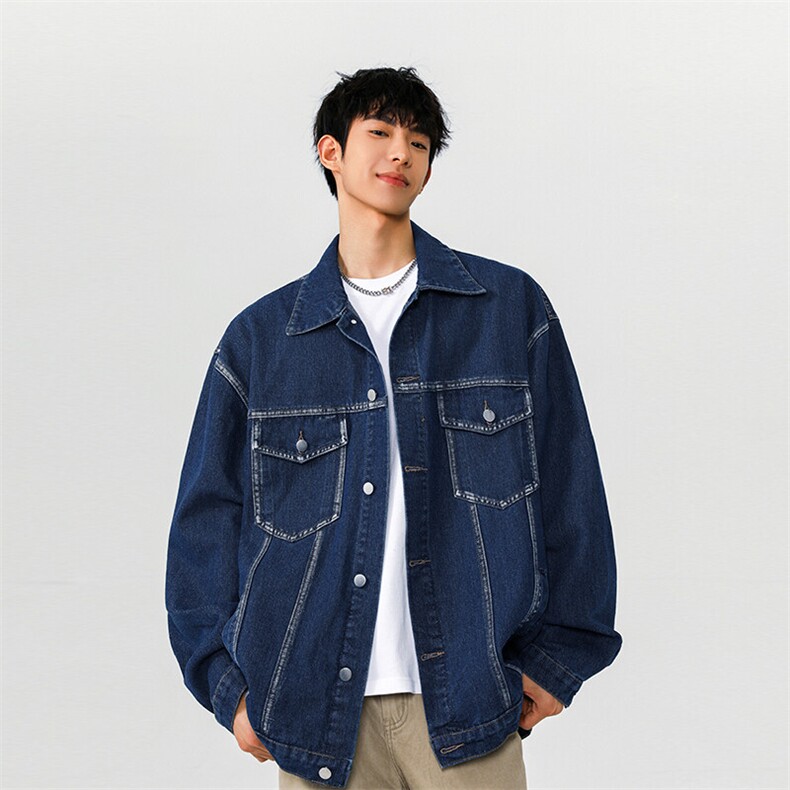 百搭休闲上衣男秋季新款2025美式复古工装牛仔外套-A1992P65控108，男装工装外套，电商B241