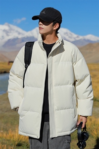 日系复古棉服男款冬季加厚保暖少年感纯色百搭立领高级感棉衣外套图片