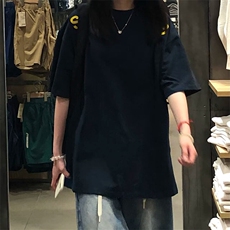 万针全刺绣工艺抖音得物高品质260克重磅纯棉双纱美式高街短袖T恤，男装T恤，电商A486-1