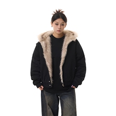 现货高品质美式高街冬季重磅硬挺短款座山雕毛领棉衣男女加厚外套，男装棉衣，电商A486
