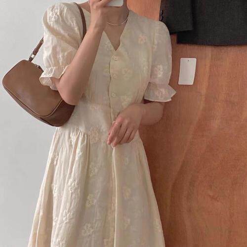 夏季新款韩版绣花蕾丝连衣裙，女装连衣裙，And·Fan 范