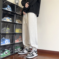 美式高街运动裤子男秋冬季加绒加厚宽松休闲束脚长裤重磅潮牌卫裤，男装休闲裤，星座209-2