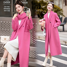 【现货主推款】25年冬装新款同色围脖款气质干练洋气减龄羊绒大衣，女装羊绒大衣，尚娜萱