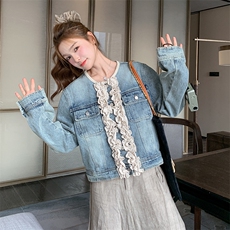 小香风木耳边牛仔外套女春装2025新款韩版小个子气质减龄夹克上衣，女装短外套，2C301