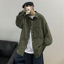 秋冬 港风日系复古灯芯绒衬衫韩版情侣中性宽松ins潮 C45/P45图片