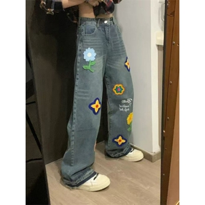 网图慎用！现货数据款小众毛巾绣牛仔裤XZ503-11469特P50控88图片