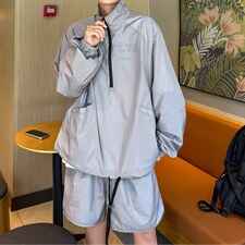 PUF50＋防晒服套装男夏季薄款宽松速干透气五分裤两件套H852P88，男装休闲套装，电商A341