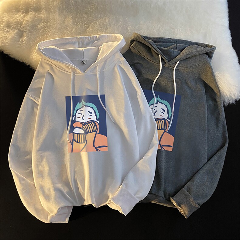 WY2042-P35加绒款-P40纯棉连帽卫衣男大码运动帽衫宽松薄外套男,男装卫衣,电商A040