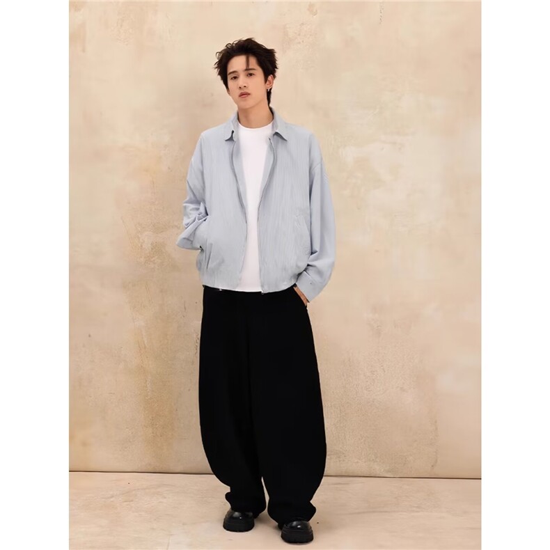 XZ456-P68阳光干净男生穿搭蓝色格纹衬衫男高级感夏季防晒,男装衬衫,电商B323A