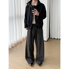 老钱风格纹拼接水洗棉夹克外套W1811/特P82，男装夹克，电商B350