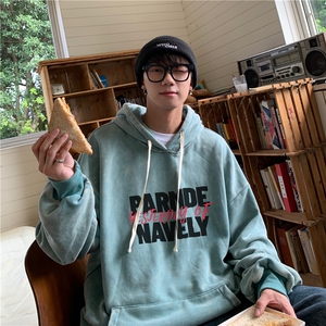 加绒新款港风宽松连帽套头卫衣X5671-常规P70控88-加绒P80控98图片