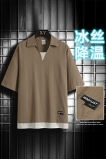 冰氧仿棉短袖网格挂拍体恤休闲百搭纯色POLO衫男上衣TC3143-P35，男装T恤，星座717