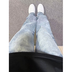 【有货】NZ455HH-特P42冰蓝闪电纹水洗牛仔裤男女直筒裤子，男装牛仔裤，星座1007（原301D）