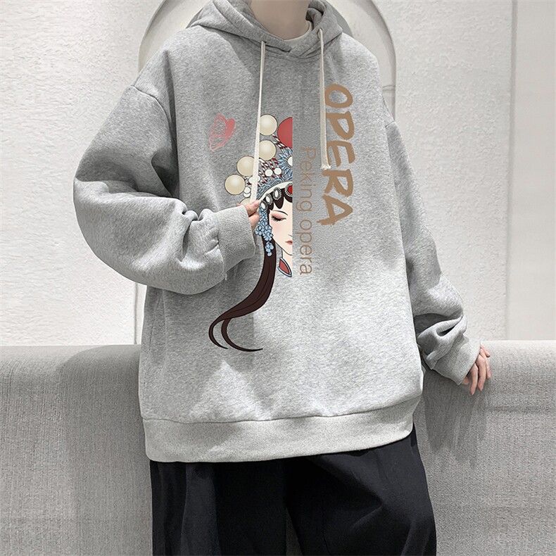 WY2161-P35加绒款-P40纯棉连帽卫衣男大码运动帽衫宽松薄外套男,男装卫衣,电商A040