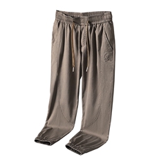 抖音夏季新款冰丝裤男束脚宽松抽绳哈伦裤潮牌百搭休闲长裤K2313，男装休闲裤，星座815-2