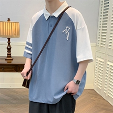 夏上新青少年宽松休闲半袖T恤刺绣翻领Polo衫男女625-P35控价58，男装Polo衫，电商A441-1